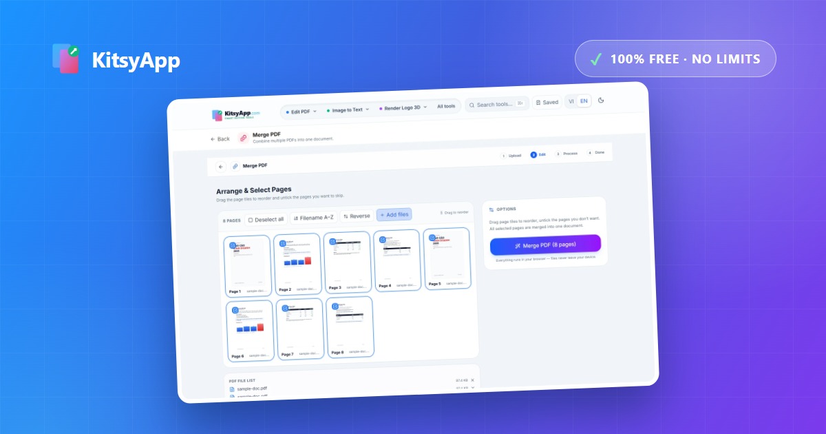Merge, Split and Organize PDF Files Online