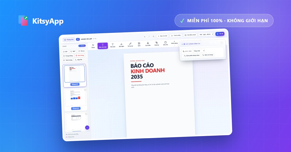 Chỉnh sửa PDF không cần Adobe Acrobat